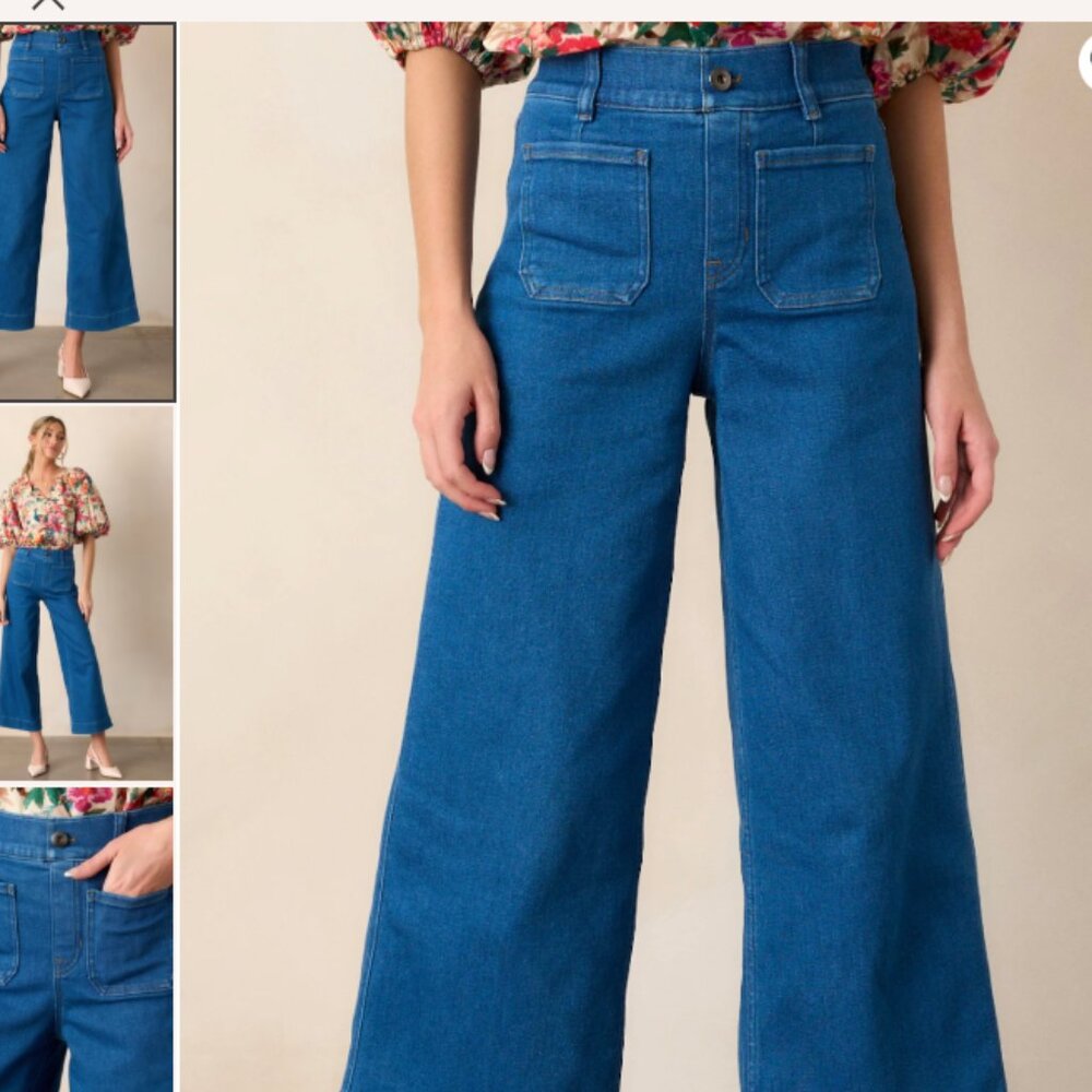 NWT SPANX shaping cropped wide leg jeans 1X